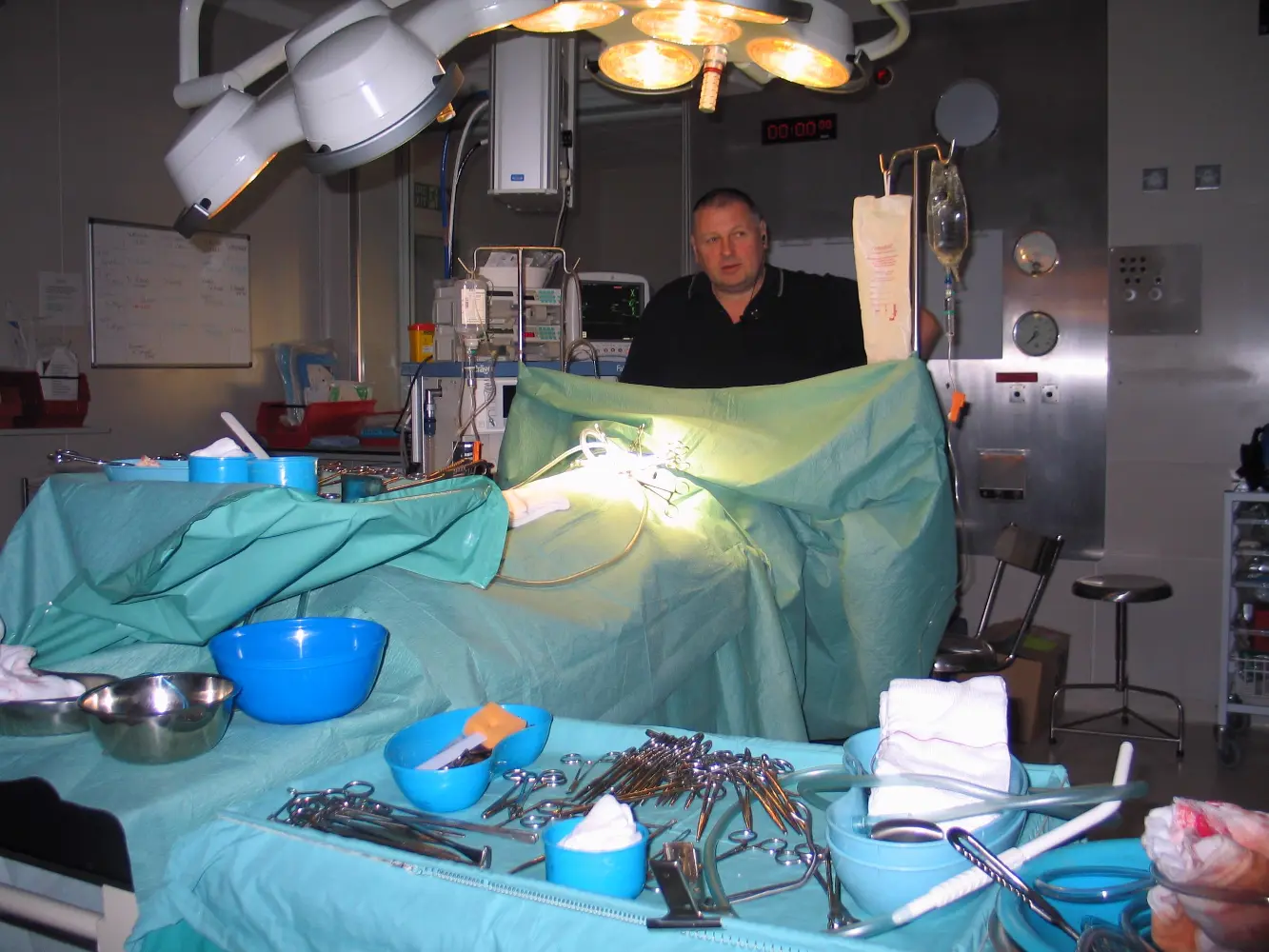 Carlton Jarvis in an operating theatre set