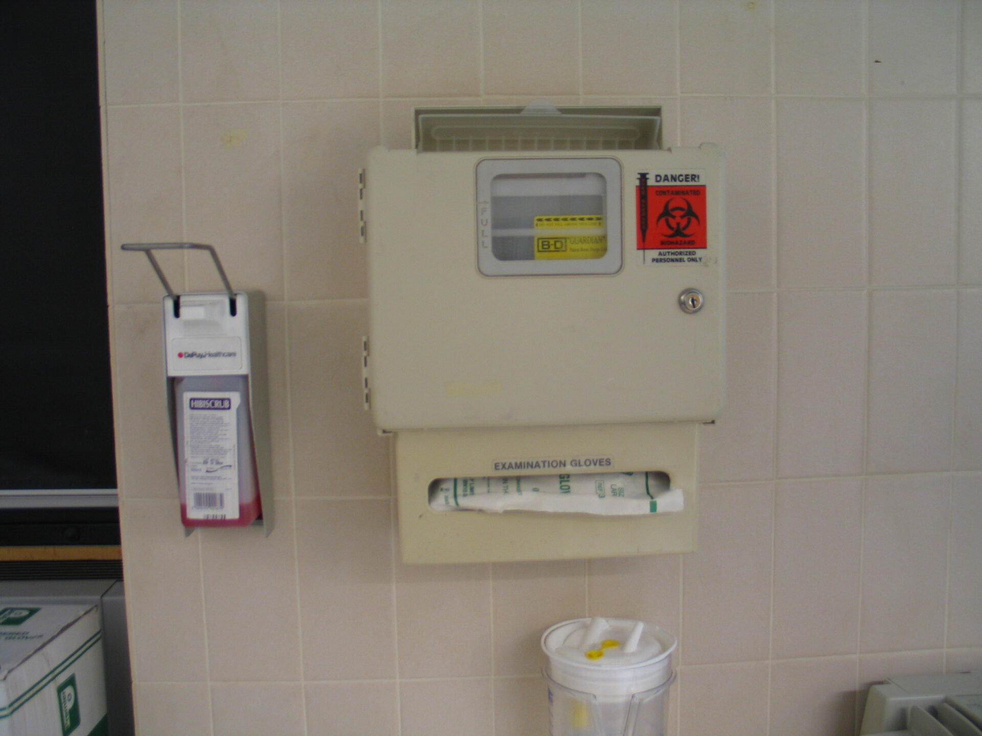 Wall Mounted Sharps & Glove Bin (American)